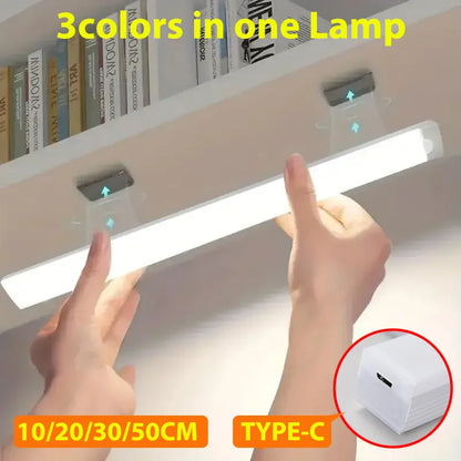LED Motion Sensor Light – Wireless Rechargeable Night Light with Type-C Charging, Perfect for Cabinet, Wardrobe, Staircase & Kitchen - Harotix