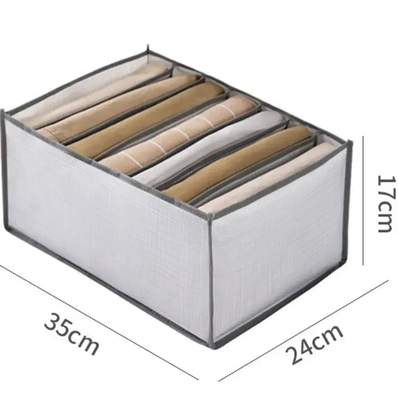 Jeans & Clothes Storage Box – Wardrobe Drawer Organizer for T-Shirts, Underwear, Socks & More - Harotix