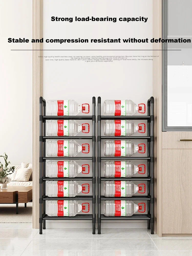 Black Elevated Shoe Rack – Small Multi-layer Shoe Cabinet for Home, Dormitory & Rental Housing - Harotix