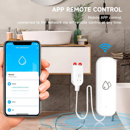 Tuya WiFi/ZigBee Smart Water Leak Sensor – Flood Detector with APP Control & Alarm for Smart Home Security - Harotix