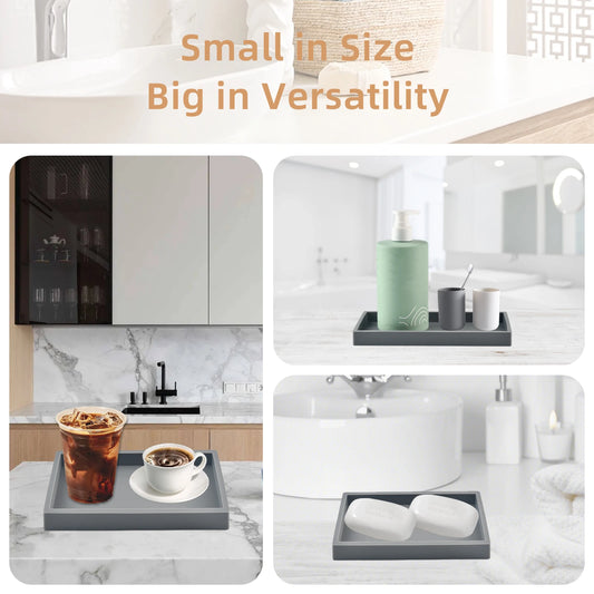 Silicone Countertop Storage Tray – Bathroom Organizer & Jewelry Display Tray - Harotix