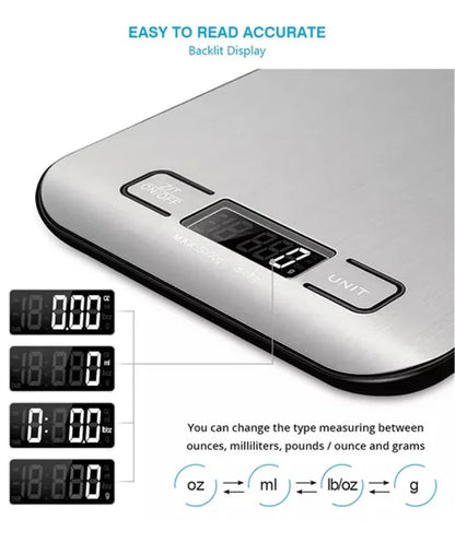 Kitchen Digital Scale – Multi-Function Portable Weighing Scale with LCD Display & USB Charging for Baking & Cooking - Harotix