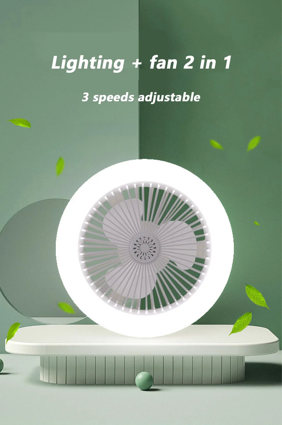 Energy-Saving Remote Control LED Ceiling Fan Lamp – Quiet 2-in-1 Light & Fan, E27 Base, 85-265V for Bedroom & Living Room - Harotix