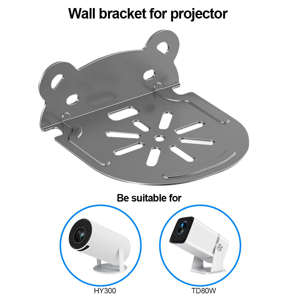 Thundeal Multipurpose Wall Mount Projector Stand – Adjustable Metal Bracket Compatible with HY300, TD80W & More - Harotix