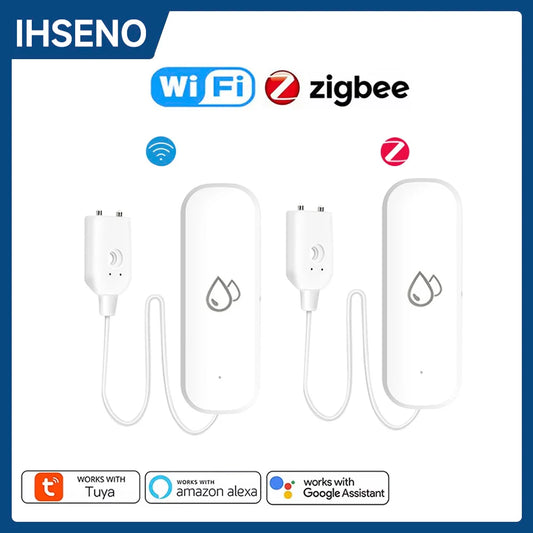 Tuya WiFi/ZigBee Smart Water Leak Sensor – Flood Detector with APP Control & Alarm for Smart Home Security - Harotix