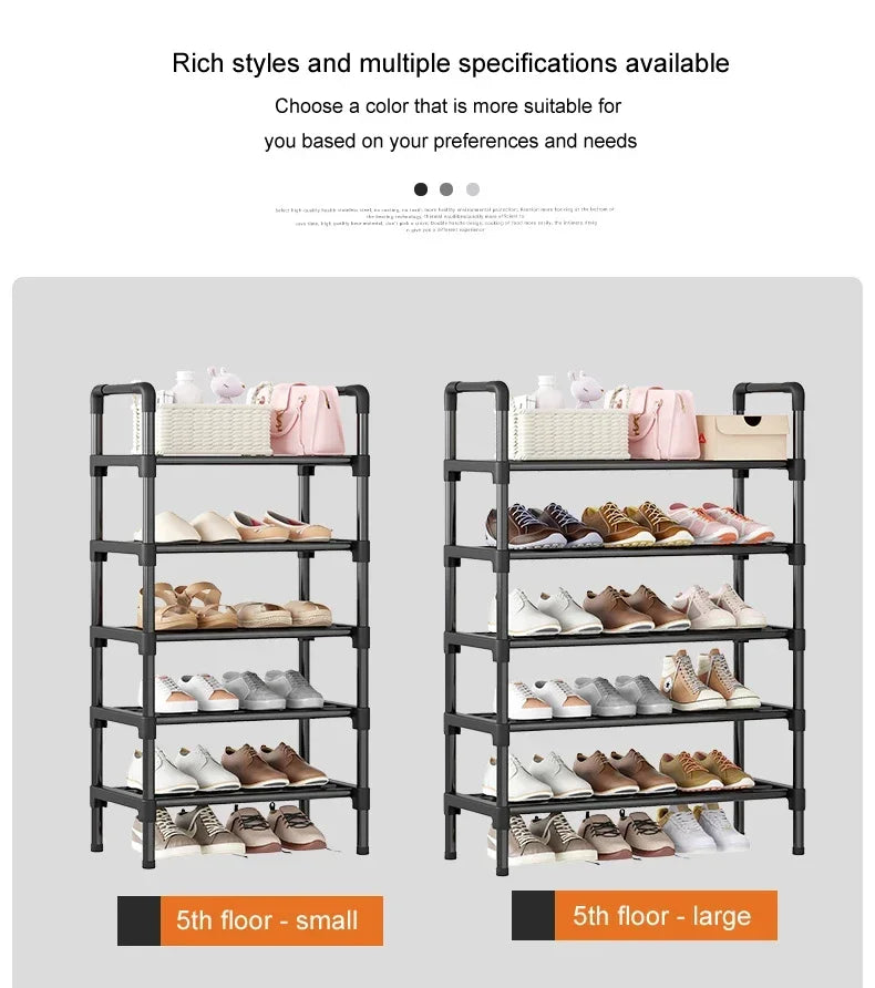 Black Elevated Shoe Rack – Small Multi-layer Shoe Cabinet for Home, Dormitory & Rental Housing - Harotix
