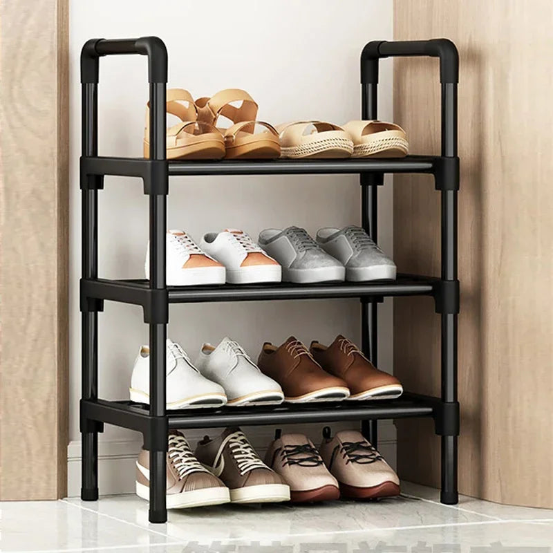 Black Elevated Shoe Rack – Small Multi-layer Shoe Cabinet for Home, Dormitory & Rental Housing - Harotix