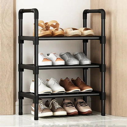 Black Elevated Shoe Rack – Small Multi-layer Shoe Cabinet for Home, Dormitory & Rental Housing - Harotix