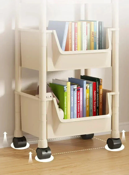 Trolley Multi-Layer Bookshelf & Kitchen Storage Rack – Narrow Slit Cabinet Organizer - Harotix