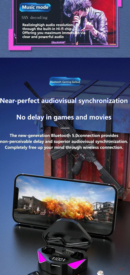 AIR X15 Wireless Gaming Earbuds Bluetooth Headset with Mic - Harotix